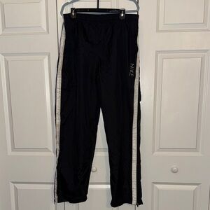 Vintage Nike Black and White Men's Track Pants